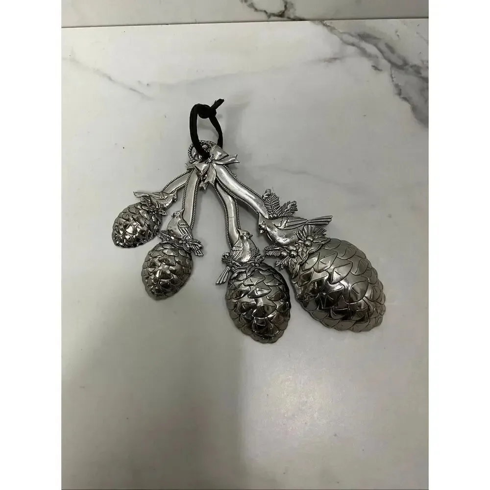 GANZ Red Cardinal and Pinecone Measuring Spoon Set